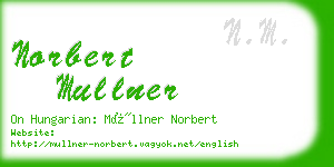 norbert mullner business card